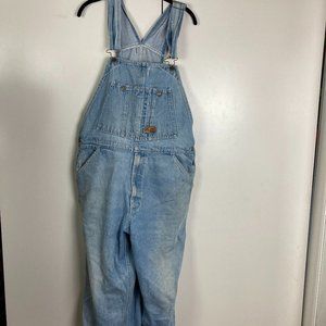 Vintage Walls Workwear Carpenter Bib Denim Overalls Size 38x30